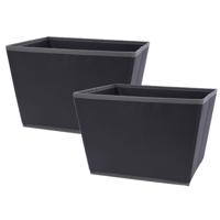 Opbergmand - 2x - antraciet grijs - 29 x 24 x 20 cm - polyester - kledingkast manden