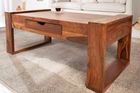 Massief houten salontafel MARKANT 100cm Sheesham met lade opbergruimte - 40279