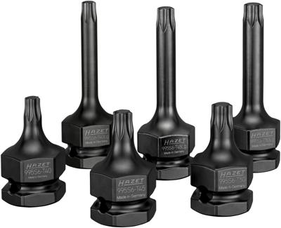 HAZET Krachtdopsleutelbitset 995S6/6 · 1/2 inch (12,5 mm) vierkant hol, 24 mm buitenzeskant · Binnen-TORX®-profiel · 6-delig · T40 · T45 · T50