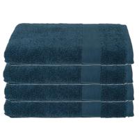 Atmosphera Badhanddoek - 4x - petrol blauw - 70 x 130 cm - katoen - 450 grams - luxe handdoek