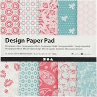 Creativ Company Design papierblok, vel 15,2x15,2 cm, 120 gr, roze, 50 vel/ 1 doos