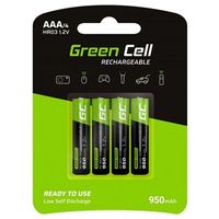 Green Cell HR03 Oplaadbare AAA Batterijen - 950mAh - 1x4 - thumbnail