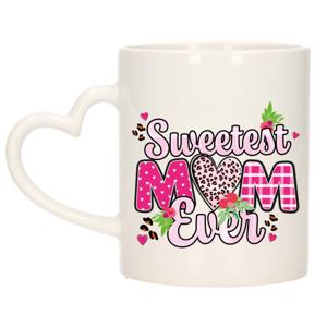 Cadeau koffie/thee mok mama - hartjes oor - liefste mam ooit - 300 ml - Moederdag