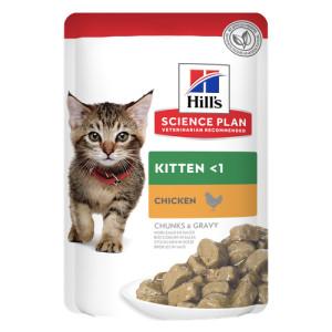 Hill&apos;s Kitten nat kattenvoer met kip maaltijdzakje multipack 1 tray (12 x 85 g)