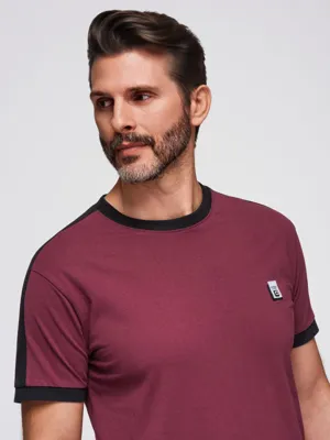 Ombre - T-Shirt Heren - Rood - met bies