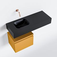 Toiletmeubel Mondiaz Andor | 80 cm | Meubelkleur Ocher | Lex vrijhangend wastafel Urban Links | Zonder kraangat