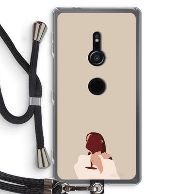 I drink wine: Sony Xperia XZ2 Transparant Hoesje met koord