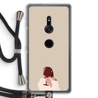 I drink wine: Sony Xperia XZ2 Transparant Hoesje met koord