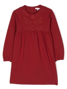 Chloé Kids robe à fleurs brodées - Rouge