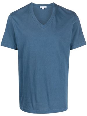 James Perse t-shirt à col v - Bleu