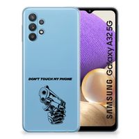 Samsung Galaxy A32 5G Silicone-hoesje Gun Don't Touch My Phone - thumbnail