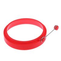 DIY ontbijt ronde siliconen ei ring gebakken ei Mould pannenkoek ring non-stick keuken koken mal (rood)