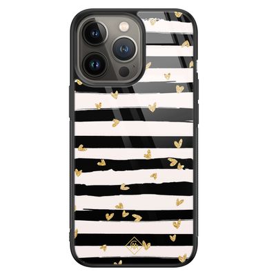 iPhone 13 Pro glazen hardcase - Hart streepjes