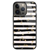 iPhone 13 Pro glazen hardcase - Hart streepjes