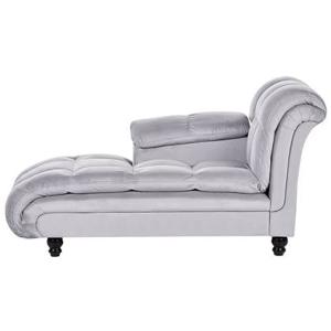 Beliani - LORMONT - Chaise longue - Grijs - Rechterzijde - Fluweel