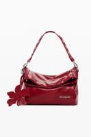 Middelgrote glanzende flap tas - RED - U
