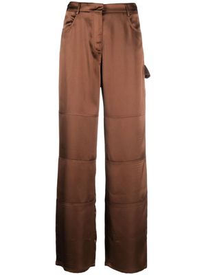 Blanca Vita pantalon en satin à coupe droite - Marron