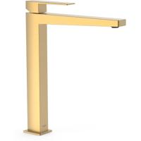 Wastafelkraan Tres Slim | Opbouw | Mengkraan | Hoog model | 1-hendel | Vierkant | 24k Goud mat