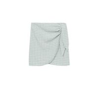 Mango geruite pareo met ruches lichtgroen/wit - thumbnail