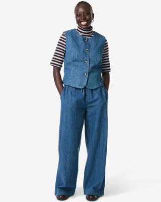 HEMA Damesbroek Suzy wijd middenblauw (middenblauw)