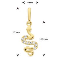 Hanger Slang geelgoud-zirconia wit 6 x 17 mm