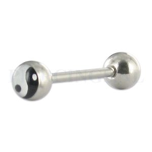 Tongpiercing logo Ying Yang 6 mm bal
