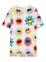 Stella McCartney Kids robe imprimée à franges - Blanc