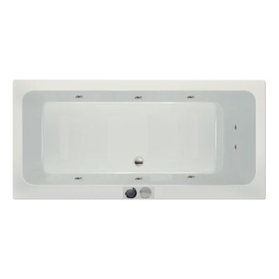 Whirlpool bad Xenz Kristal | 170x75 cm | Acryl | Pneumatisch | Waterjetsysteem | Glans wit