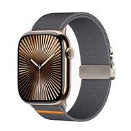 Nylon bandje met Parachute sluiting - Donkergrijs - Geschikt voor Apple Watch 44mm / 45mm / 46mm / 49mm
