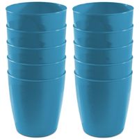 15x drinkbekers van kunststof 300 ml in het blauw