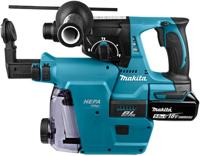 Makita dhr242rtjw 18v accu combi boorhamer | sds-plus | met stofafzuiging | li-ion 5.0ah - dhr242rtjw