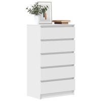 Ladekast 60x36x103 cm bewerkt hout wit