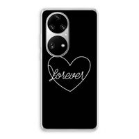 Forever heart black: Huawei P50 Pro Transparant Hoesje