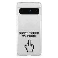 Google Pixel 8 Pro Silicone-hoesje Finger Don't Touch My Phone - thumbnail