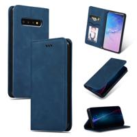 Retro huid voelen Business magnetische horizontale Flip lederen case voor Samsung Galaxy S10?? (marineblauw)