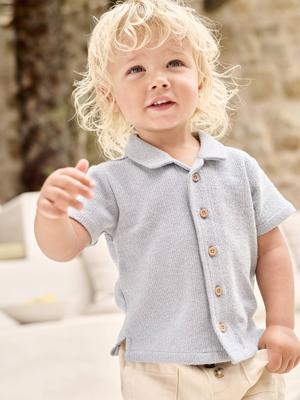 Babyshirt met korte mouwen grijsblauw