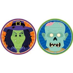 20x Horror/Halloween versiering/decoratie bierviltjes heksje/zombietje van karton