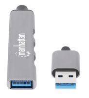 Manhattan 168427 interface hub USB 3.2 Gen 1 (3.1 Gen 1) Type-A 5000 Mbit/s Grijs - thumbnail