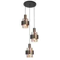 Highlight 3-lichts hanglampMarrone zwart met koper brons - H5681.01