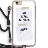 No Girls Allowed Unless: iPhone 6 PLUS / 6S PLUS Transparant Hoesje met koord