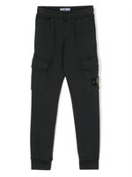 Stone Island Junior pantalon fuselé à patch logo - Noir - thumbnail