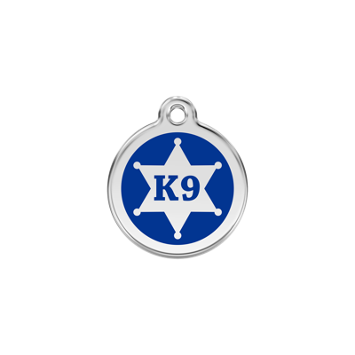 Sheriff Navy roestvrijstalen hondenpenning small/klein dia. 2 cm - Reddingo