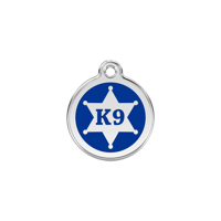 Sheriff Navy roestvrijstalen hondenpenning small/klein dia. 2 cm - Reddingo