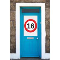 Verjaardag deurposter - 2x - 16 jaar - stopbord - 59 x 84 cm - leeftijd feestartikelen Verjaardag deurposter - 2x - 16 jaar - stopbord - 59 x 84 cm - leeftijd feestartikelen