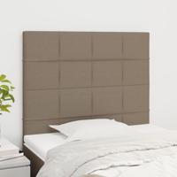 Hoofdborden 2 st 100x5x78/88 cm stof taupe