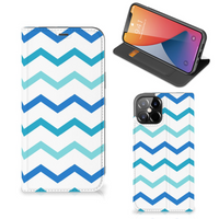 iPhone 12 Pro Max Hoesje met Magneet Zigzag Blauw