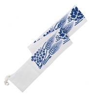 Katoen-linnen Deegroller Cover met blauw Romagna patronen - Maximale lengte 100 cm