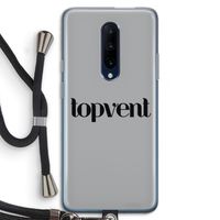 Topvent Grijs Zwart: OnePlus 7 Pro Transparant Hoesje met koord