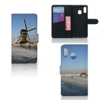 Samsung Galaxy M20 Flip Cover Schaatsers - thumbnail