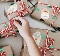 Kerst sticker kado labels